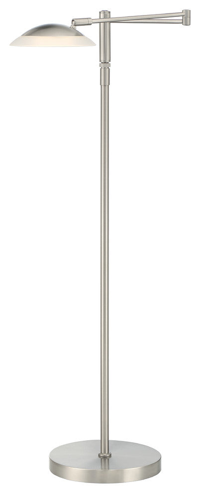 Meran Turbo Floor Lamp, Satin Nickel