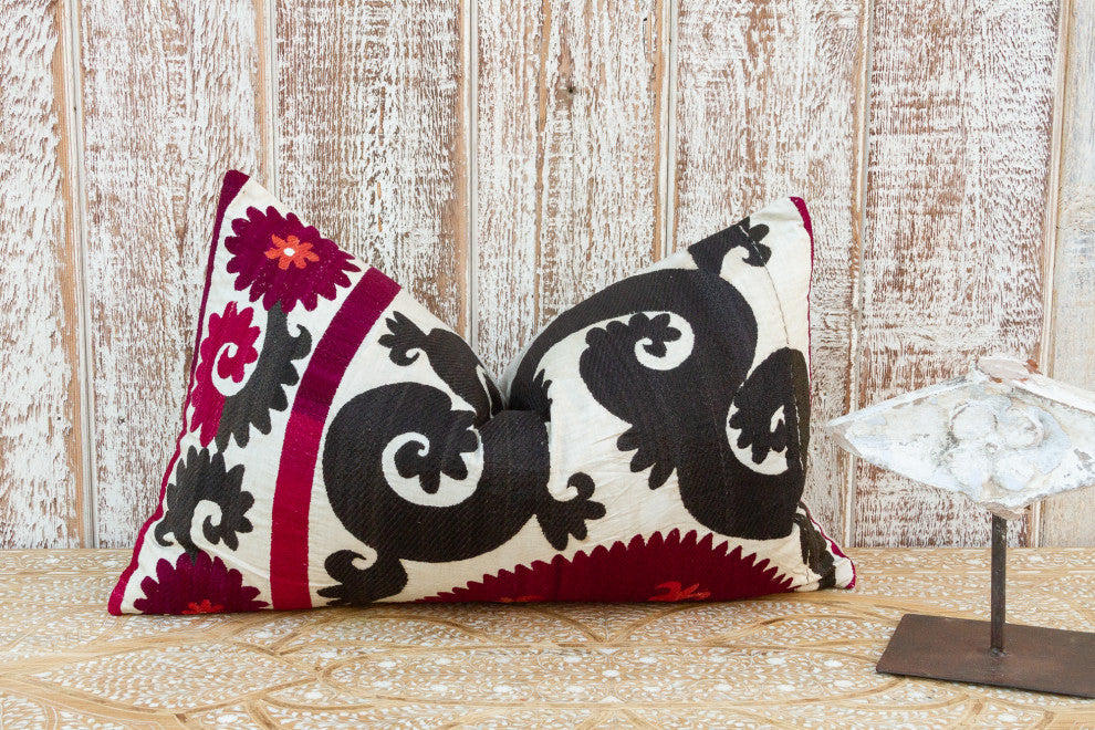 Mehra Bukhara Suzani Lumbar Pillow