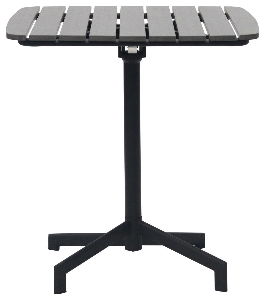 Kalmar Outdoor Table, Dark Gray With Column and Base, Black