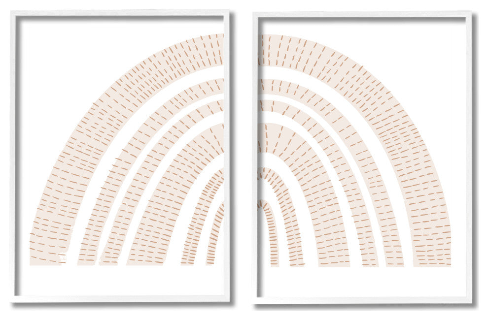 Abstract Brown Earth Tone Rainbow Stripe Pattern Arches,24 x 30