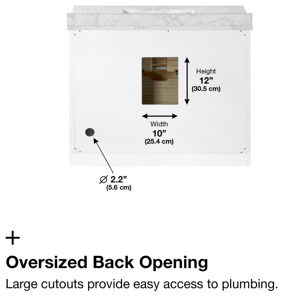 The Hudson Bathroom Vanity, White, 42", Single Sink, Freestanding