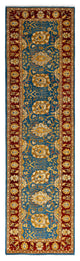 Ottoman, One-of-a-Kind Hand-Knotted Area Rug Blue, 2' 6" x 9' 5"
