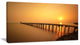 "Old Wooden Pier Long To Evening Sea" Sea Pier and Bridge Wall Art, 40"x20"