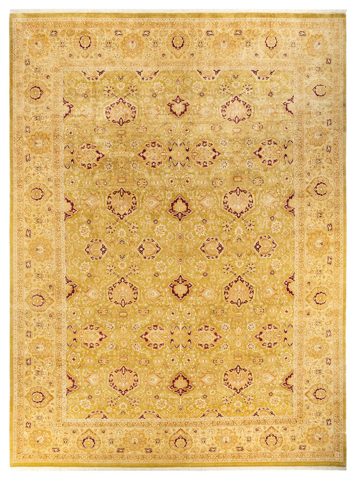 Shinde One-of-a-Kind Hand-Knotted Area Rug Green, 10'2"x13'10"