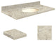 Quartz 25"x19" Vanity Top, Biscuit Bowl, Carmel, Single Hole