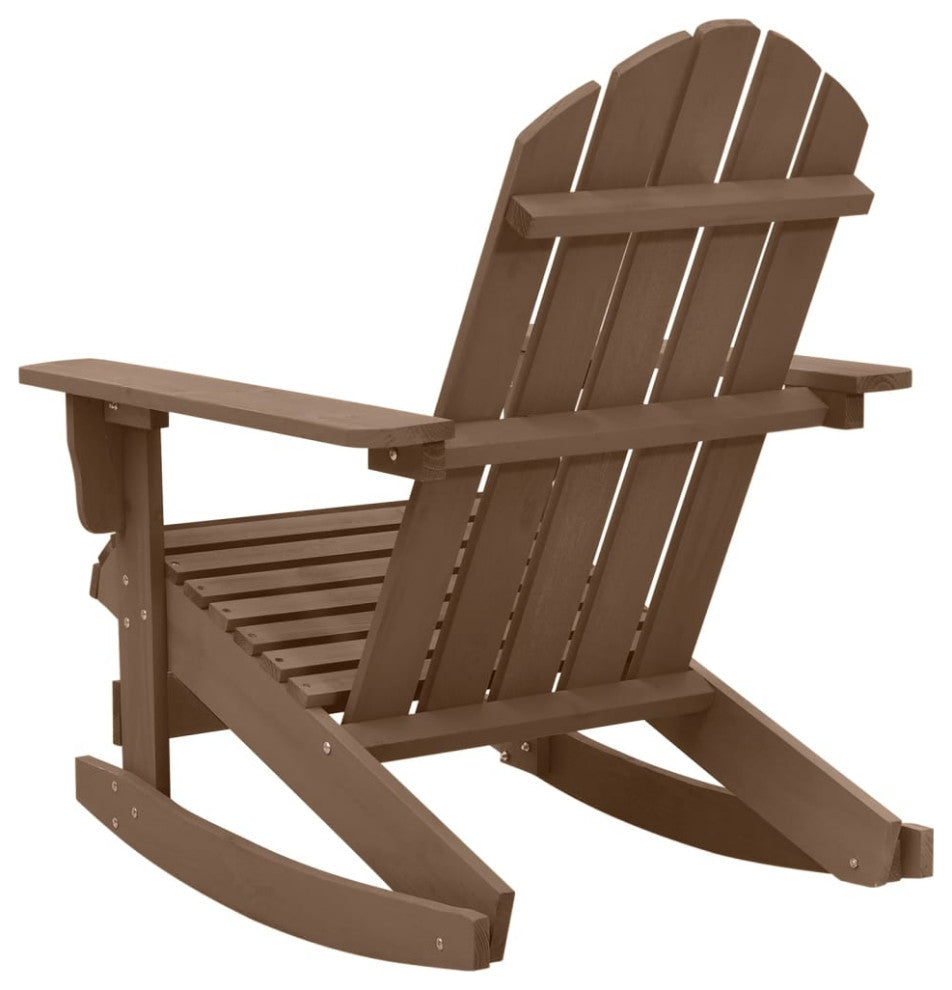 vidaXL Adirondack Rocking Chair Porch Rocker Outdoor Patio Chair Wood Brown