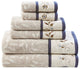 Madison Park Serene Cotton Jacquard Embroidered 6-Piece Towel Set, Navy Blue