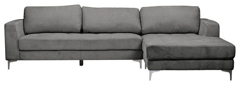 Agnew Contemporary Light Beige Microfiber Right Facing Sectional Sofa
