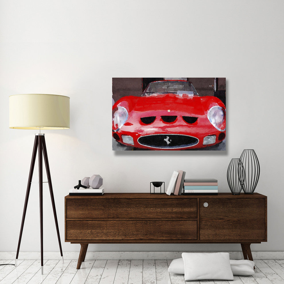 "1962 Ferrari 250 GTO Front Watercolor" Fine Art Print