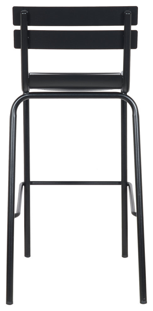 Dana Stackable Outdoor Patio Barstool, Frosted Black, Set of 4
