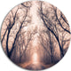 Road Through Mystical Dark Forest, Landscape Photo Round Wall Art, 11"