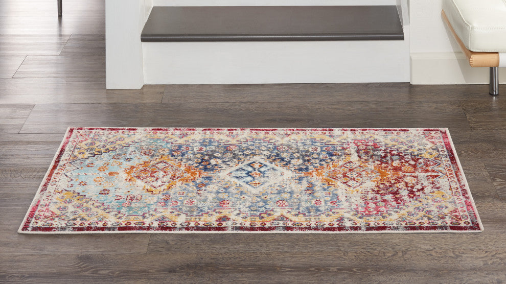 Nourison Vintage Kashan 2' x 4' Multicolor Vintage Indoor Area Rug