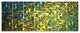 Golden Watercolor Fractal Pattern, Abstract Art on Canvas, 83"x32", 7 Panels
