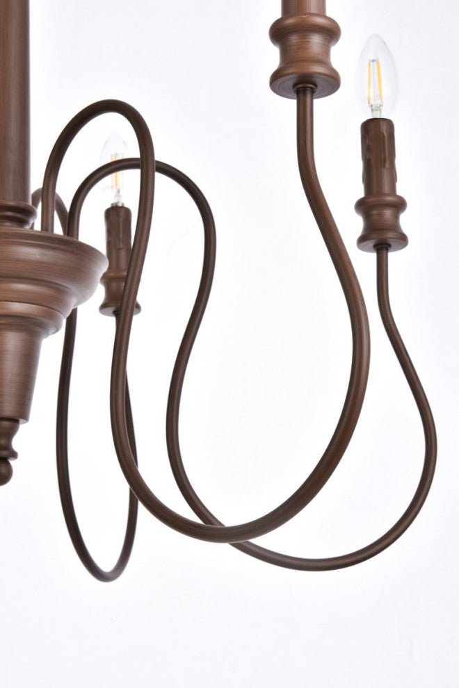 Fiona 6-Light Pendant, Weathered Oak