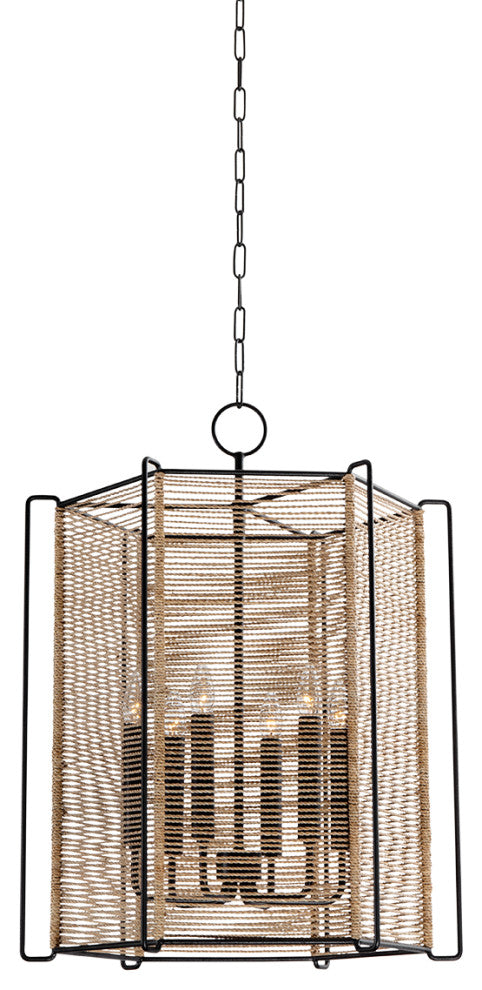 6-Light Lantern, Textured Black