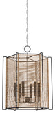 6-Light Lantern, Textured Black