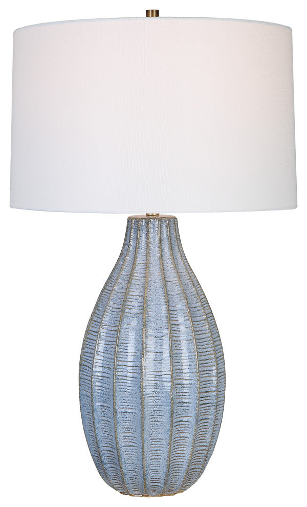 Uttermost Veston Blue Glaze Table Lamp