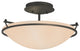 Plain Small Semi-Flush, Natural Iron Finish, Sand Glass