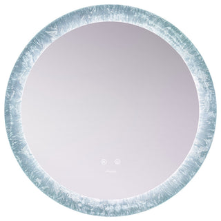 Frysta Round LED Frameless Mirror With Dimmer and Defogger, 30 Inch.