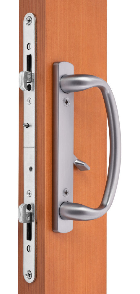 Euro-Charlotte Sliding Door Handle Set, Brushed Stainless Finish