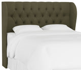 Bradwell Tufted Wingback Headboard, Velvet Loden, King