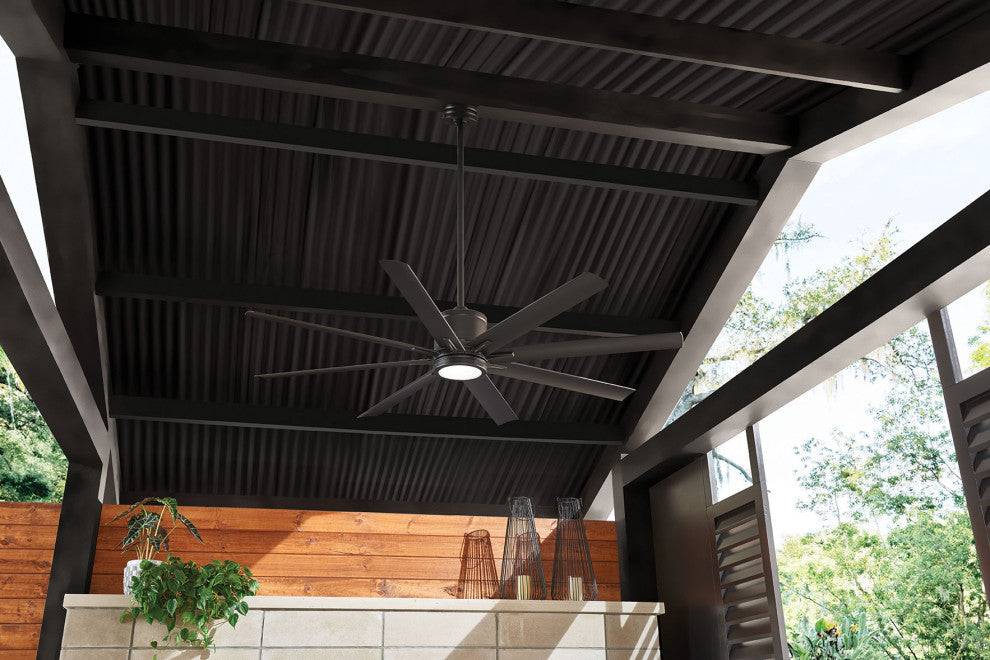 Hinkley Vantage 66" Integrated LED Indoor/Outdoor Ceiling Fan, Matte Black