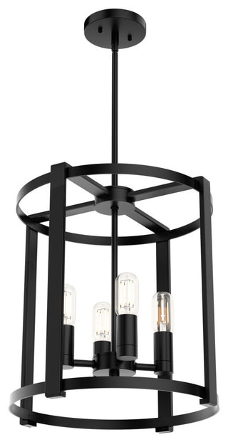 Hunter Astwood Collection 4-Light Lantern Chandelier, Matte Black