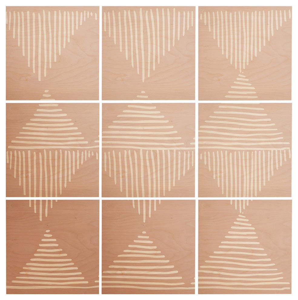 Deny Designs Mareike Boehmer Sketches 2 Wood Wall Mural, 4'x4'