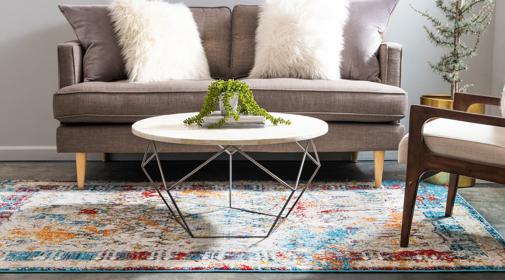 Unique Loom Multicolored Vivaldi Rosso 4' 0 x 6' 0 Area Rug