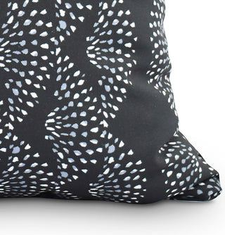 Dotted Decor Black Stripe Print Decorative Outdoor Throw Pillow, 20"