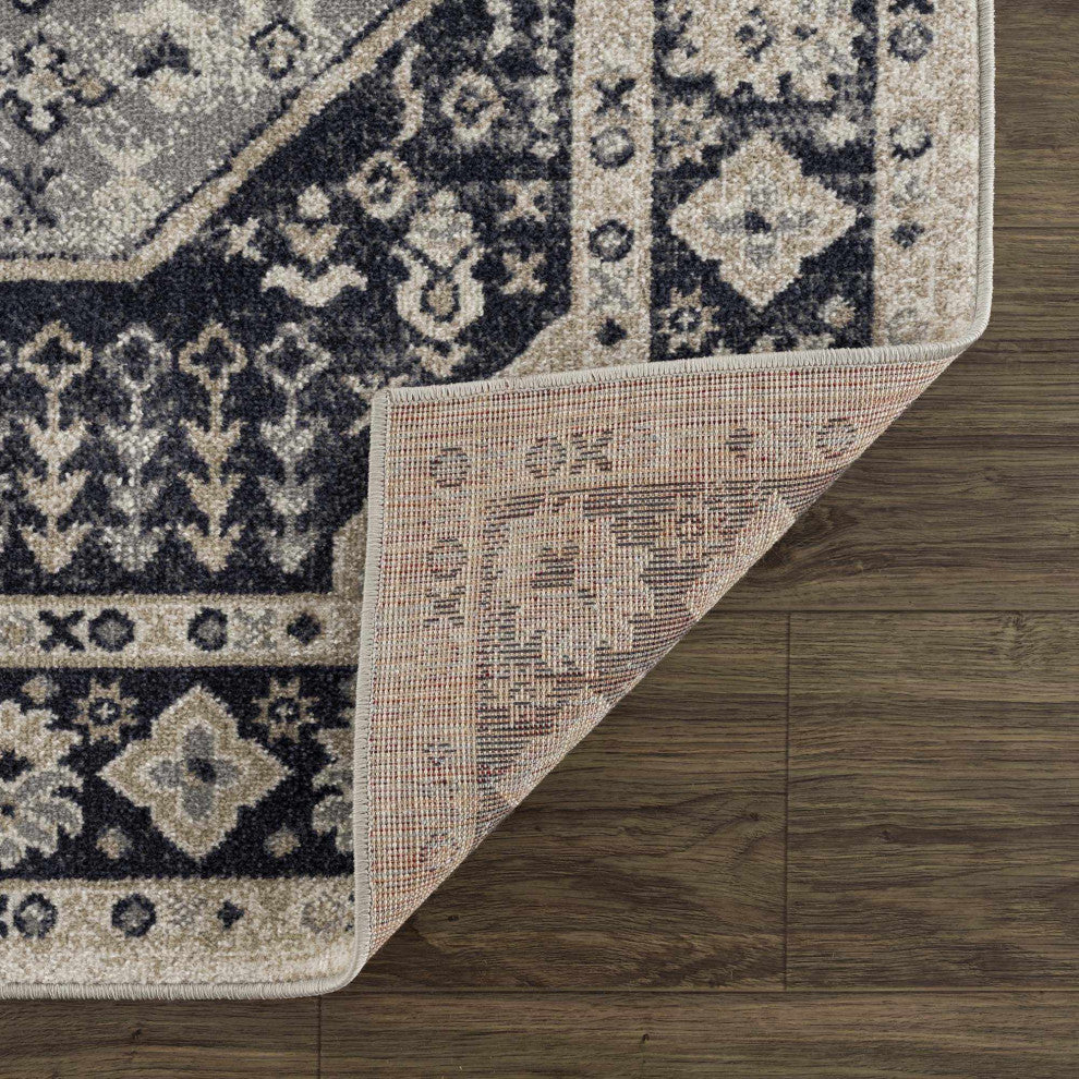 Hauteloom Cabacungan Cream & Gray Washable Area Rug, 2'7"x7'3" Runner