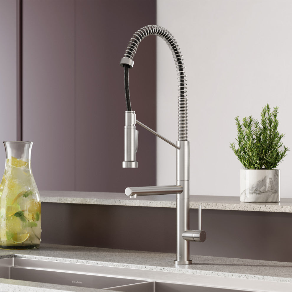 Nouvet Single Handle, Pull-Down Kitchen Faucet With Pot Filler, Brushed Nickel