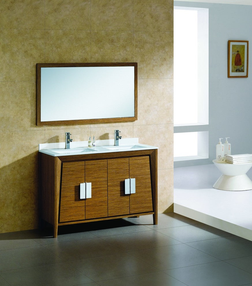 Fine Fixtures Imperial II 60" Double Sink Vanity, Wheat, With Mirror