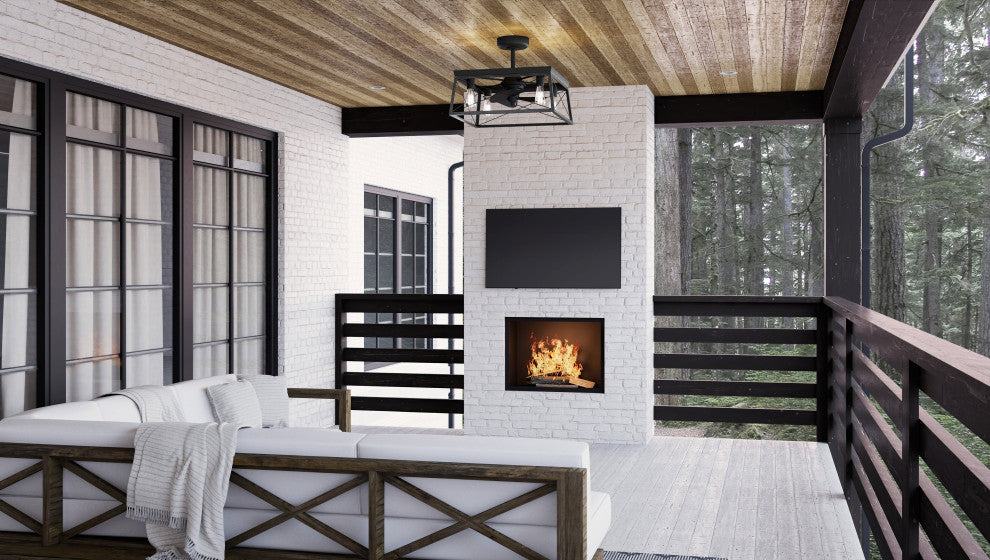 Luxury Farmhouse Ceiling Fan, Midnight Black