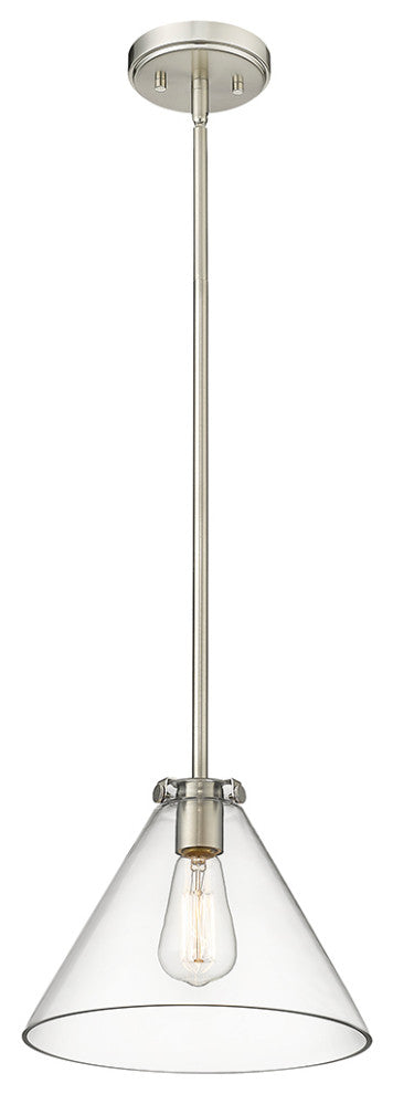 1 Light 11" Brushed Nickel Pendant