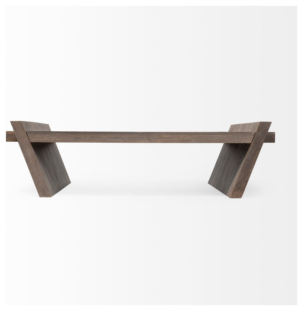 59" Brown Wood Coffee Table