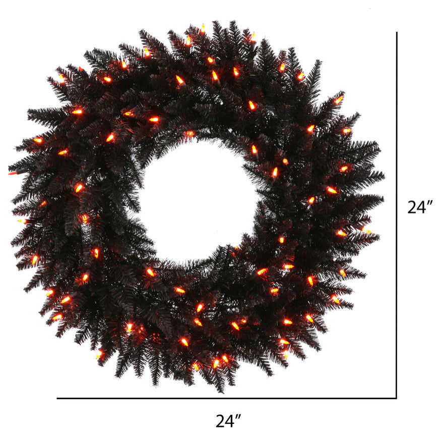 Vickerman Black Artificial Christmas Wreath