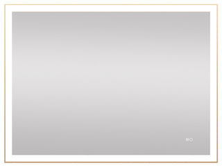 Framed LED Lighted Bathroom Vanity Mirror With Defogger, Gold, 48"x36"