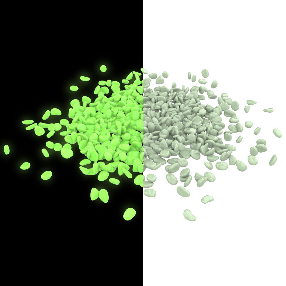 200-Count Garden Decor Stones Glow-in-the-Dark Solar Pebble Lights, 2 Pack