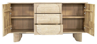 Haru 63" Wide 3-Drawers Sideboard, Beige