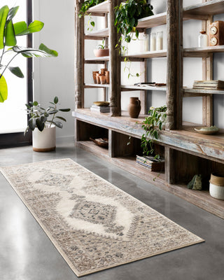 Teagan TEA-02 Area Rug, Oatmeal/Ivory, 2'8"x10'6"