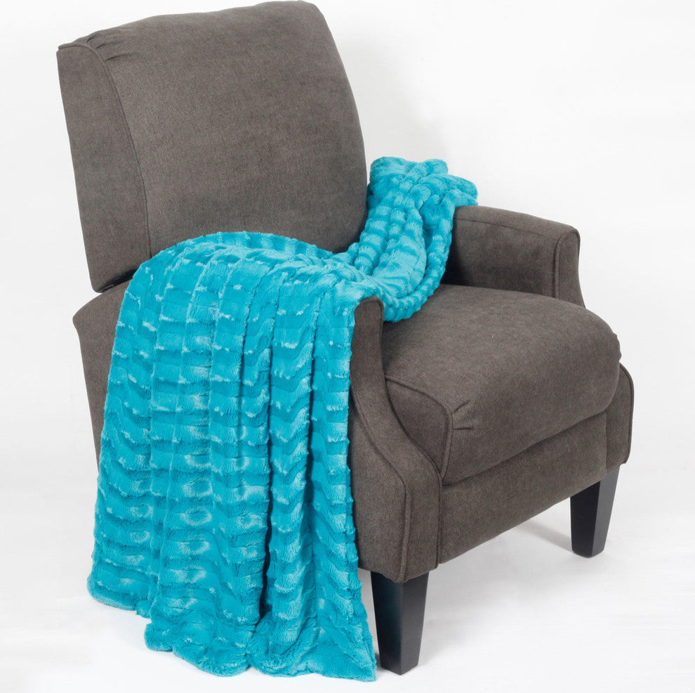 Saga Double Sided Faux Fur Throw, Baltic