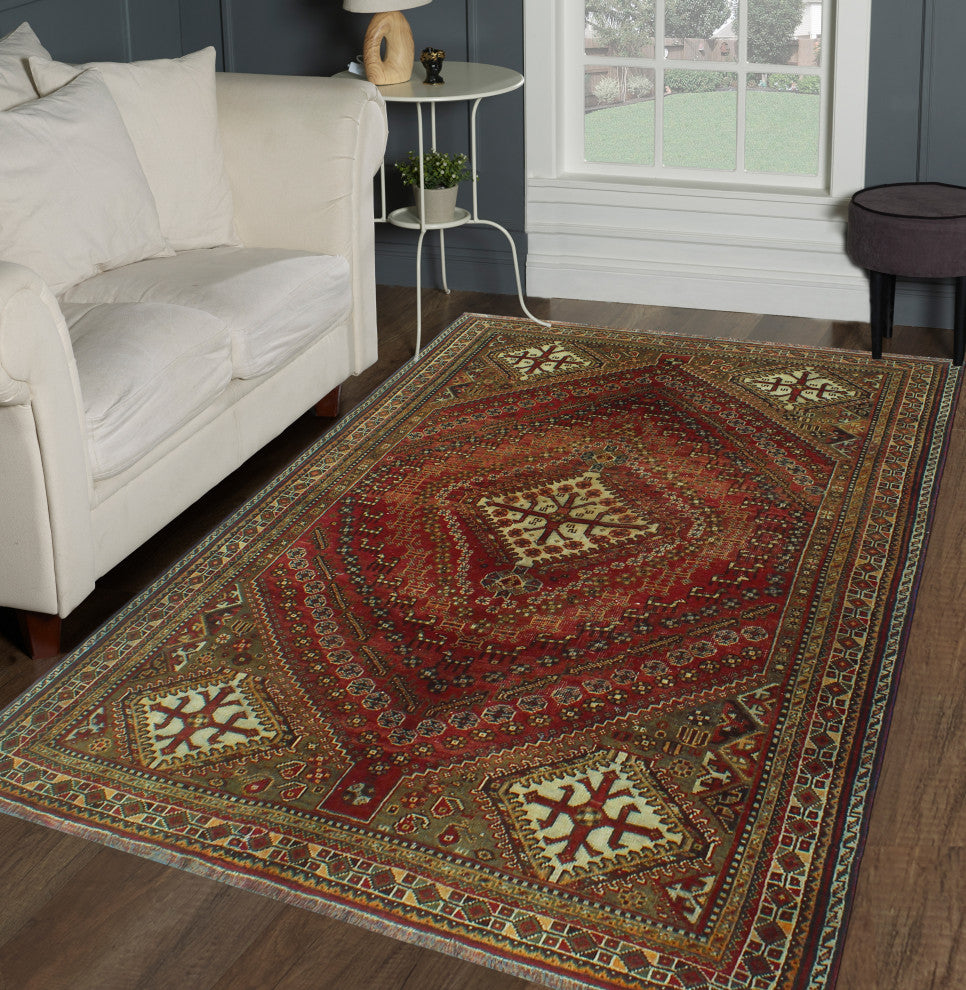 Semi-Antique Nicolle Red Rug