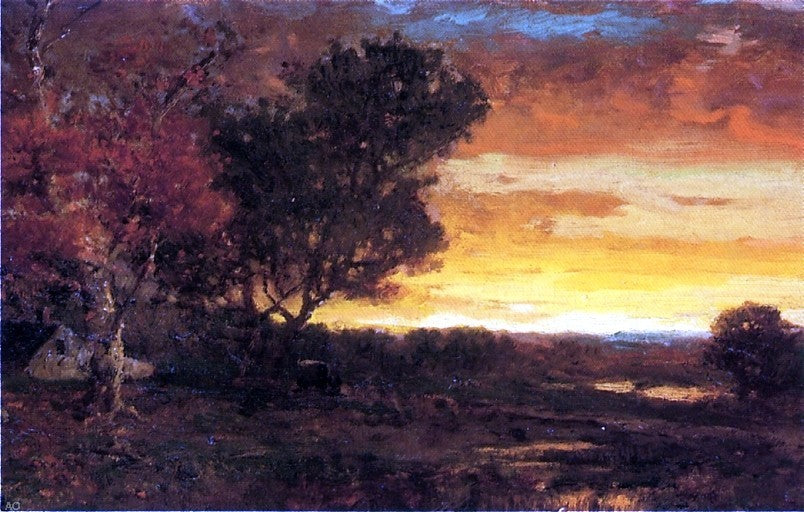 George Herbert McCord An Autumn Farmscape at Sunset Wall Decal