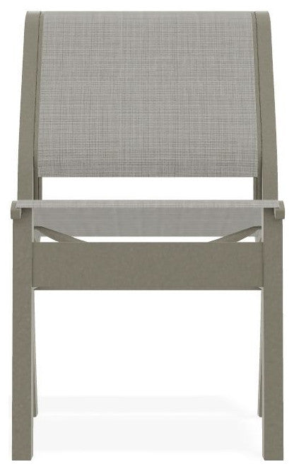 Leeward Sling Stackable Outdoor Dining Chair, Deacon/Storm