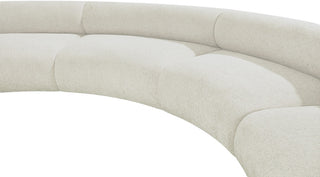 Bale Cream Chenille Fabric Modular Sofa, Cream, 7-Piece, Arc Shaped