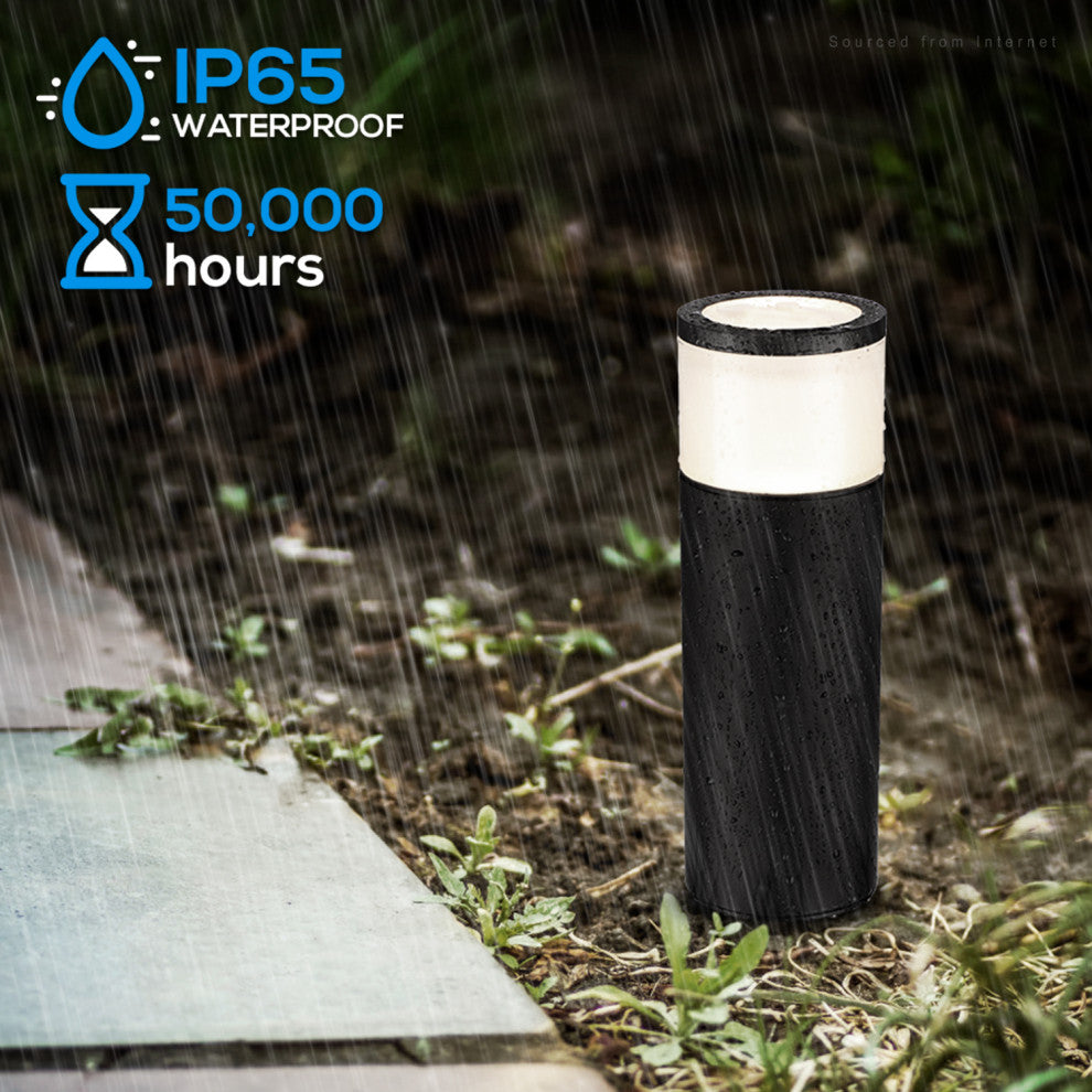 Leonlite Stille 8-Pack 5W Waterproof LED Pathway Light, Matte Black, 4000k Cool White