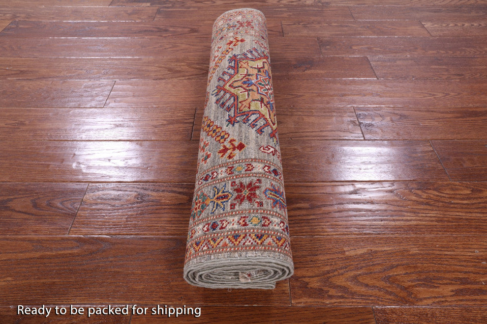 2' 7" X 10' 0" Runner Super Kazak Handmade Rug Q9817