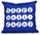 Happy Holidays, Word Print Outdoor Pillow, Blue, 18"x18"