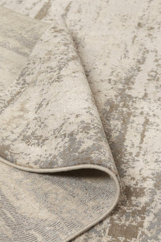 Weave & Wander Frida Silver/Beige 7'9"x7'9" Round Power Loomed Area Rug